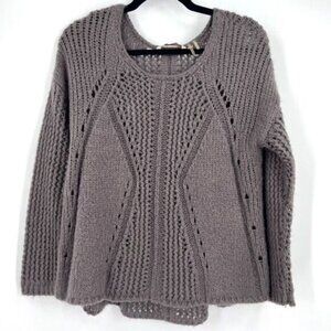 Soft Surroundings Loose Knit Sweater Large mohair blend Brown Soft Beachy